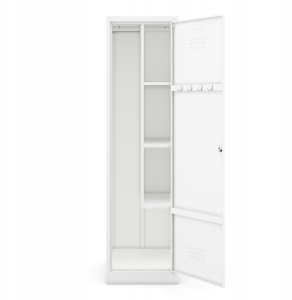 Metalowa szafa gospodarcza AGNES, 500 x 1850 x 500 mm, biała 3