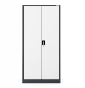 Szafa gospodarcza zamykana DAWID 900 x 1850 x 450 mm, antracytowo-biała 4
