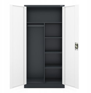 Szafa gospodarcza zamykana DAWID 900 x 1850 x 450 mm, antracytowo-biała 5