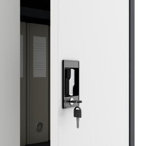 Szafa gospodarcza zamykana DAWID 900 x 1850 x 450 mm, antracytowo-biała 7