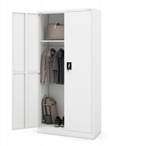 Szafa gospodarcza metalowa DAWID, 900 x 1850 x 400 mm, Smart: biała 2