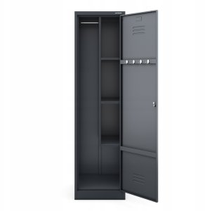 Metalowa szafa gospodarcza AGNES, 500 x 1850 x 500 mm, antracyt 5