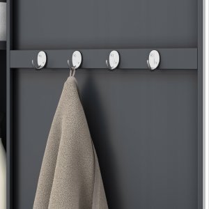 Metalowa szafa gospodarcza AGNES, 500 x 1850 x 500 mm, antracyt 6