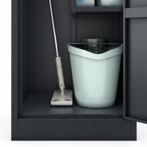 Metalowa szafa gospodarcza AGNES, 500 x 1850 x 500 mm, antracyt 8