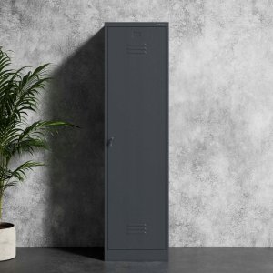 Metalowa szafa gospodarcza AGNES, 500 x 1850 x 500 mm, antracyt 10