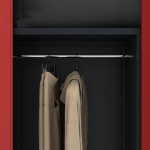 Szafa gospodarcza zamykana DAWID 900 x 1850 x 450 mm, antracytowo-czerwona 7