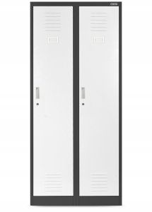 Szafa socjalna BHP ubraniowa czterokomorowa KACPER, 800 x 1800 x 500 mm, antracytowo-biała 5