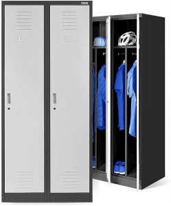 Szafa socjalna BHP ubraniowa czterokomorowa KACPER, 800 x 1800 x 500 mm, antracytowo-biała 8