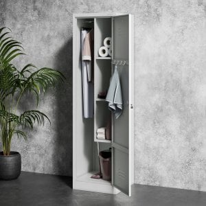 Metalowa szafa gospodarcza AGNES, 500 x 1850 x 500 mm, szara 12