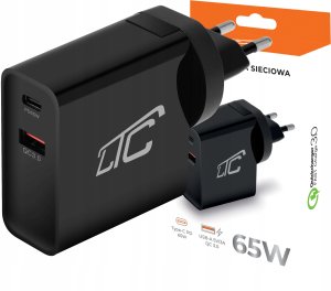 Ładowarka LTC Ładowarka sieciowa MAX QC 3.0 PD 65W USB QC 3A GN.EU/USA czarna 5