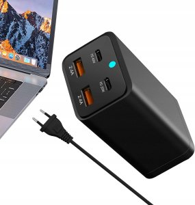 Ładowarka LTC Ładowarka sieciowa MULTI CHARGER QC 3.0 PD20W/PD40W/QC 3.0 2x USB 2,4A 80W czarna 5