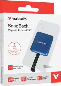 Dysk zewnętrzny Verbatim Snapback SSD 2 TB USB-C 3.2 Gen blue metallic 32076 3