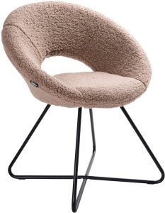 Krzesło do jadalni RACHEL Boucle Beżowoszary 4