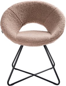 Krzesło do jadalni RACHEL Boucle Beżowoszary 5