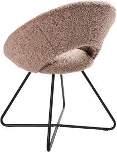 Krzesło do jadalni RACHEL Boucle Beżowoszary 6