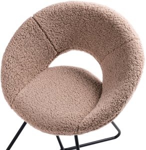 Krzesło do jadalni RACHEL Boucle Beżowoszary 7