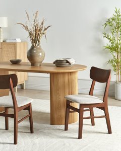 Zestaw 2 krzeseł do jadalni ANOKA Drewno Beżowoszary 2