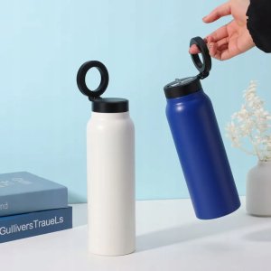 OEM Butelka / bidon na wodę metal z uchwytem kompatybilnym z Magsafe 950ml niebieski 5