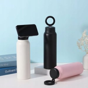 OEM Butelka / bidon na wodę metal z uchwytem kompatybilnym z Magsafe 750ml różowy 9