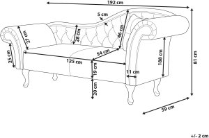 Szezlong welurowy prawostronny szary LATTES II 3