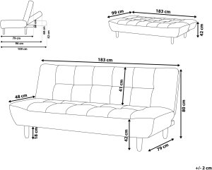 Sofa rozkładana dla 3 osób ALSTEN  Zielony 3