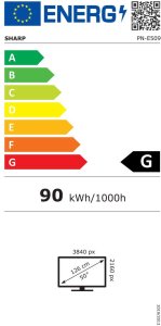 MODEL PN-E509, 50" E-Series Large Format Display, UHD, 350cd/m2, D-LED backlight, 16/7 proof, USB MediaPlayer 2