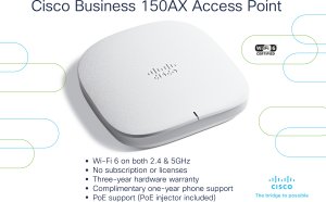 Cisco Business 150AX - Accesspoint - Bluetooth, 802.11a/b/gcc - 2.4 GHz, 5 GHz - Wand- / Deckenmontage 3