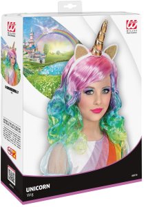 Tęczowa peruka z opaską jednorożca 2