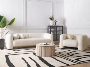 Fotel LEIREN Boucle Biały 12