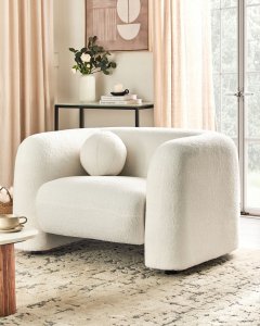 Fotel LEIREN Boucle Biały 2