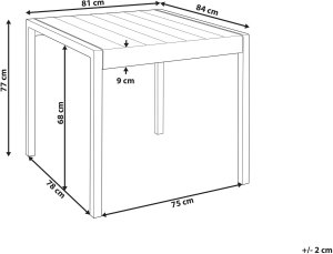 Stół ogrodowy BARTICA 81 cm 84 cm Szary 3