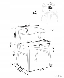 Zestaw 2 krzeseł do jadalni LILLY Drewno Jasnoszary 3