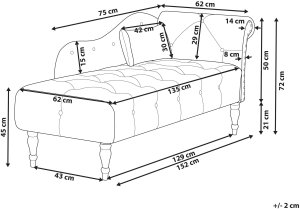 Szezlong prawostronny IVRY Welur Jasnobeżowy 3