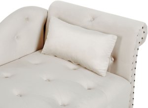 Szezlong prawostronny IVRY Welur Jasnobeżowy 6