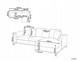 Narożnik dla 4 osób OSLO Welur Lazurowy Lewostronny 3