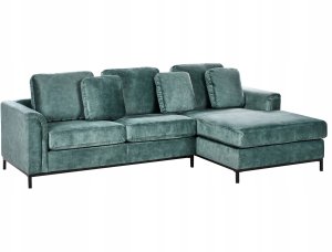 Narożnik dla 4 osób OSLO Welur Lazurowy Lewostronny 4