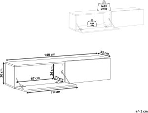 Wisząca szafka RTV GLADSTONE Czarny 3