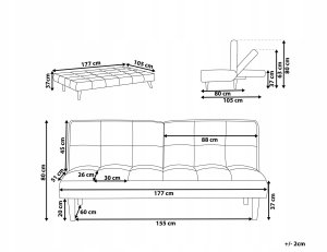 Sofa rozkładana dla 3 osób SILJAN Złamana biel 3