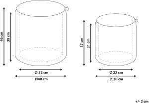 Zestaw 2 pufów boucle ze schowkiem jasnobrązowy BEREA 3