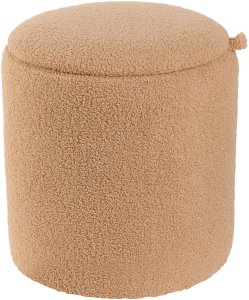 Zestaw 2 pufów boucle ze schowkiem jasnobrązowy BEREA 7