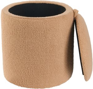 Zestaw 2 pufów boucle ze schowkiem jasnobrązowy BEREA 8