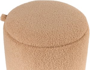 Zestaw 2 pufów boucle ze schowkiem jasnobrązowy BEREA 9