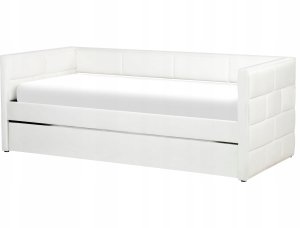 Łóżko wysuwane Welur CHAVONNE 90 x 200 cm Złamana biel 5