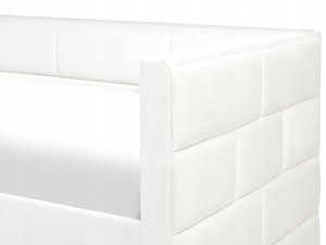 Łóżko wysuwane Welur CHAVONNE 90 x 200 cm Złamana biel 10