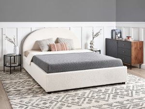 Łóżko z pojemnikiem Boucle VAUCLUSE 160 x 200 cm Złamana biel 2