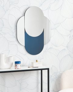 Lustro Beliani Lustro ścienne CHAILLON 60 cm 80 cm Niebieski 2