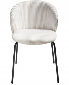 Zestaw 2 krzeseł do jadalni MILES Sztruks Złamana biel 4