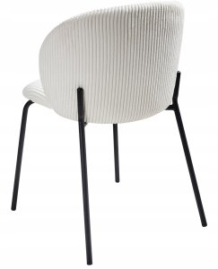 Zestaw 2 krzeseł do jadalni MILES Sztruks Złamana biel 5