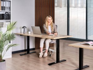 Biurko Beliani Destines Czarno-Beżowe 180 cm x 72 cm 2