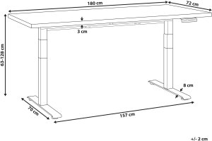 Biurko Beliani Destines Czarno-Beżowe 180 cm x 72 cm 3